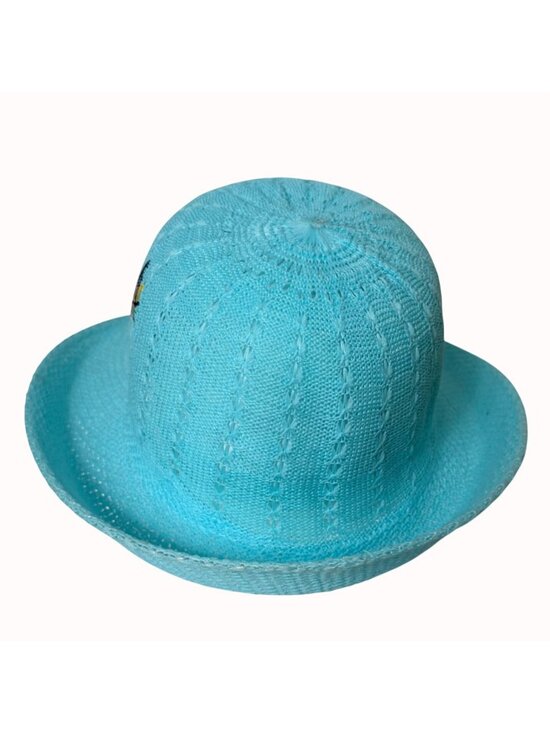 RM Poolside Sun Hat Embroidered Open Weave Turquoise Wide Brim Cap Cruise Travel main image 8